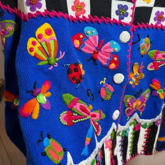 rare vintage michael simon butterfly sweater NWT - Picture 5 of 15